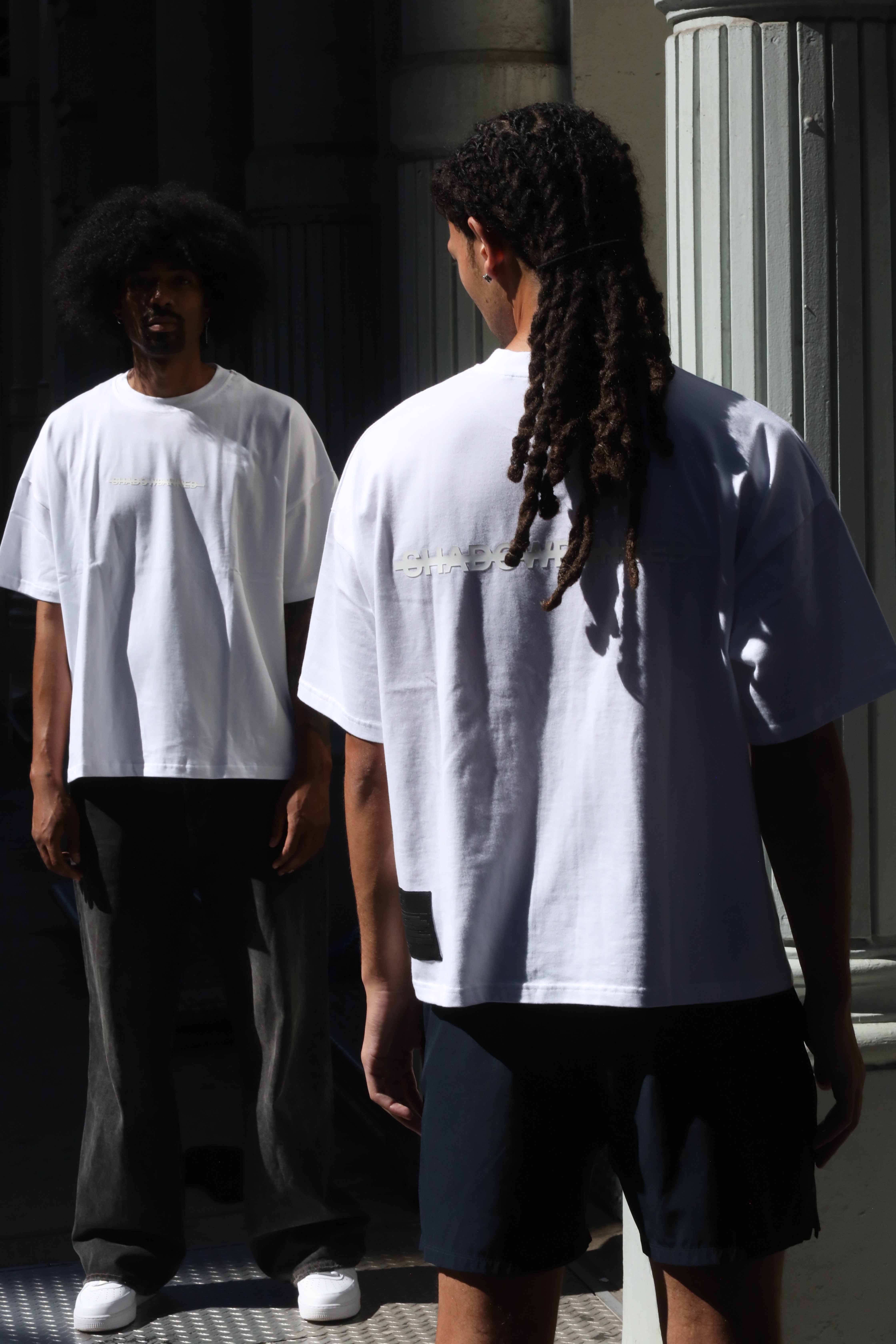 Shadowbanned Tee White on White